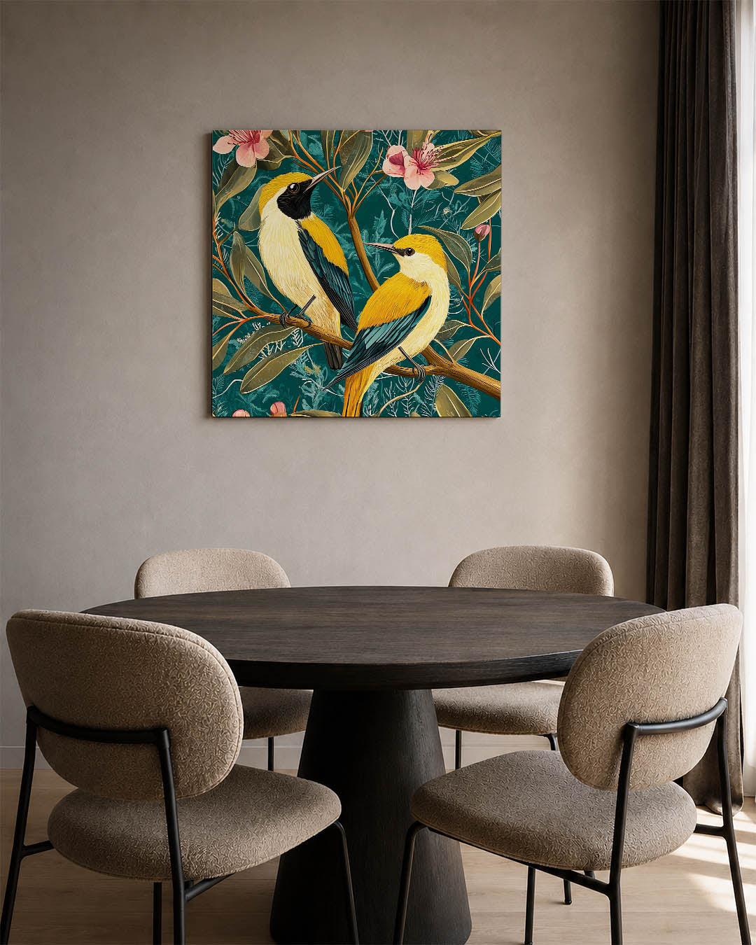 Vogels en bloemen Kunstwerk