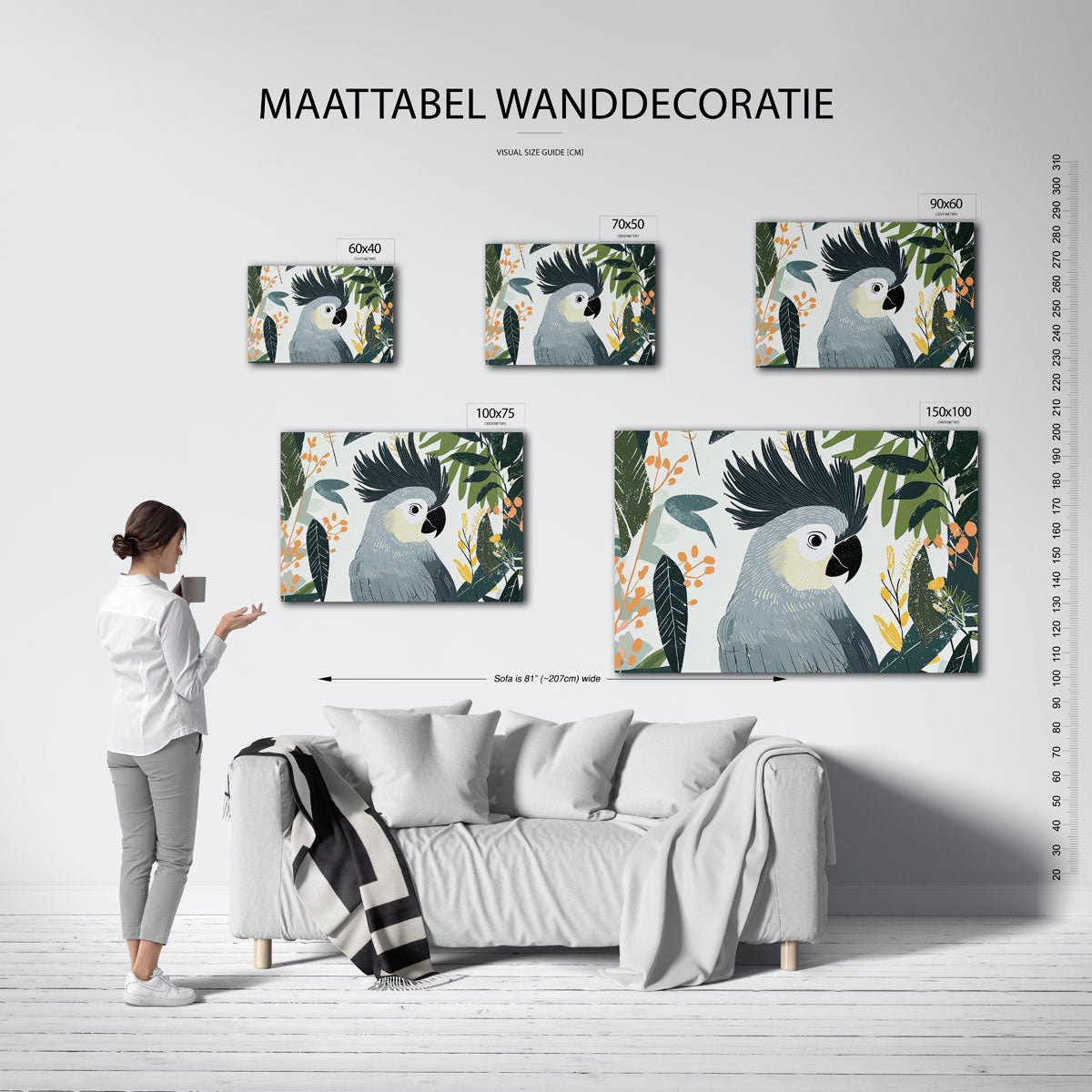 Vrolijke papegaai Kunstwerk