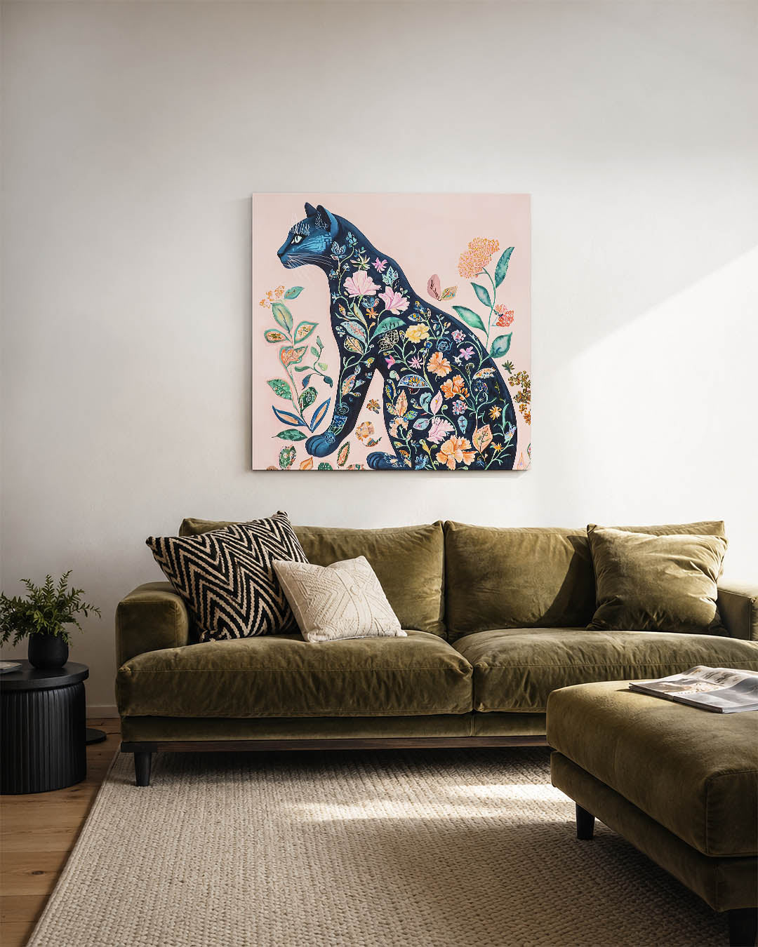 Bloemenkat Kunstwerk