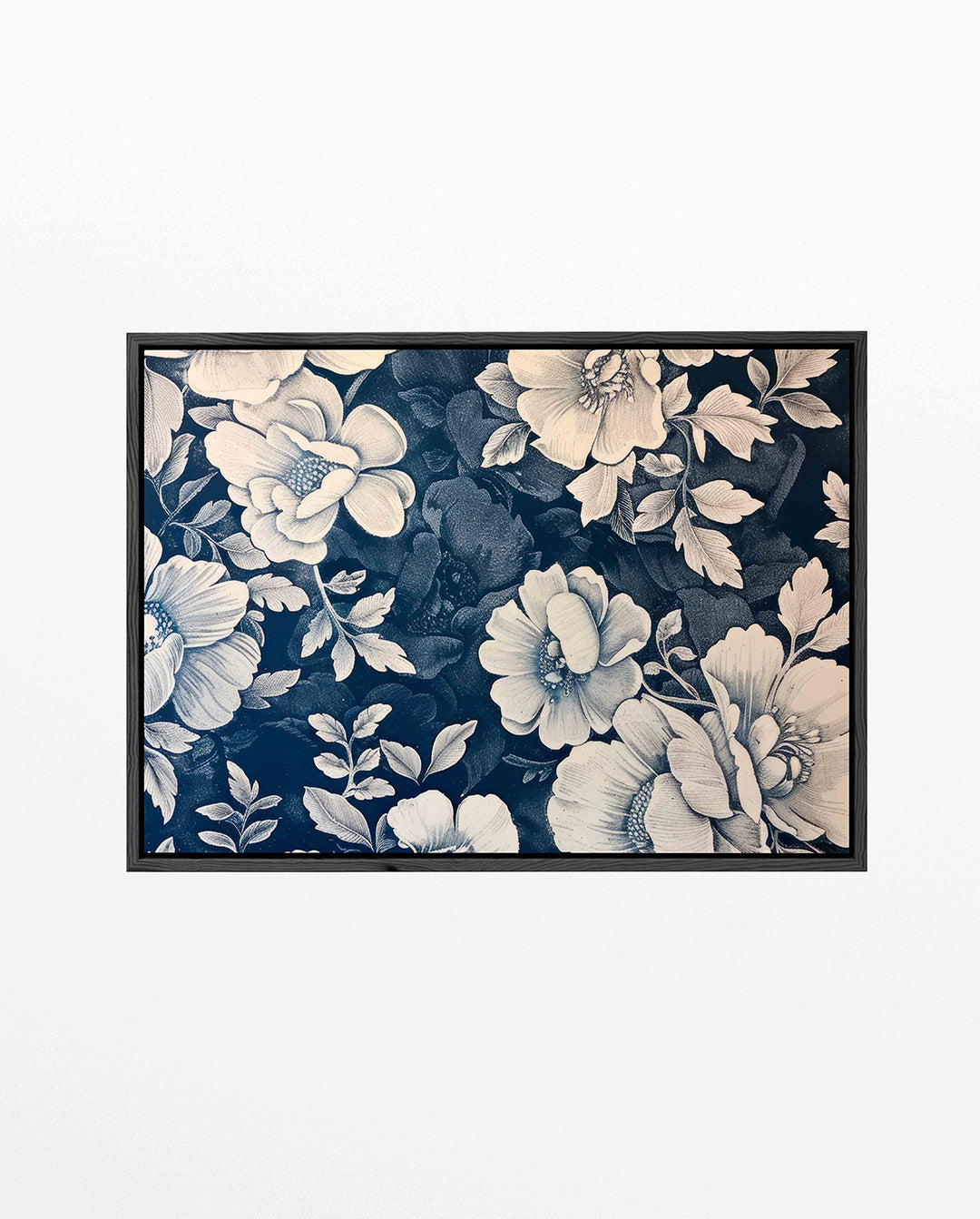 Bloemenpatroon blauw Kunstwerk