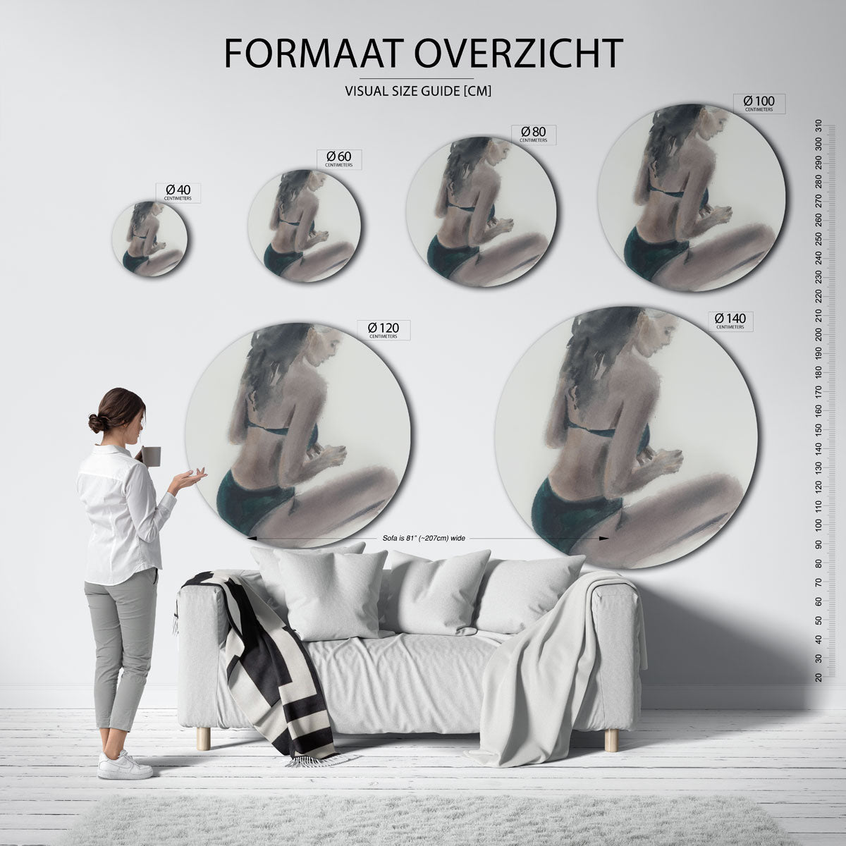 Zittende vrouw Muurcirkel