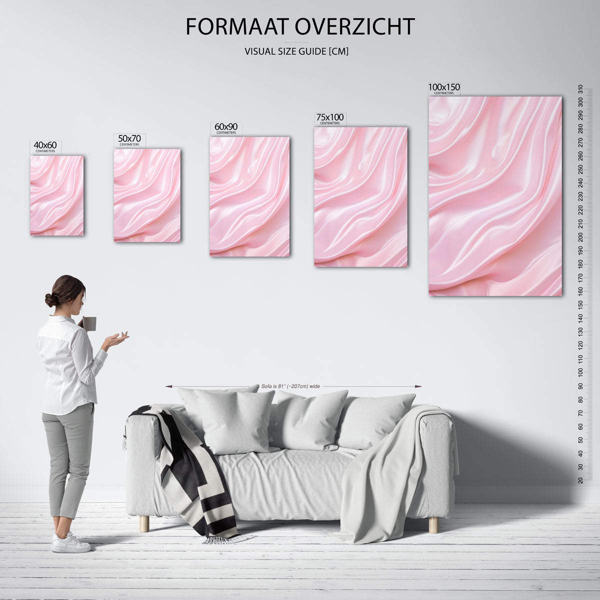 Zachte golvende texturen Kunstwerk