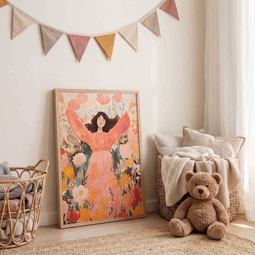 Vrouw in bloemen Poster