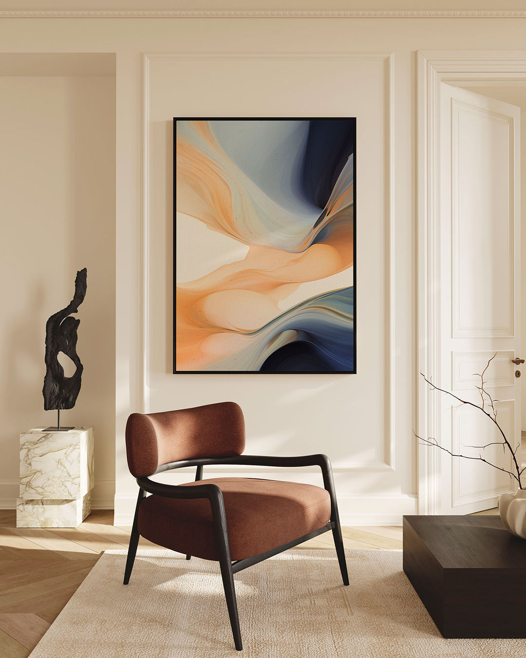 Vloeiende kleurencompositie Kunstwerk