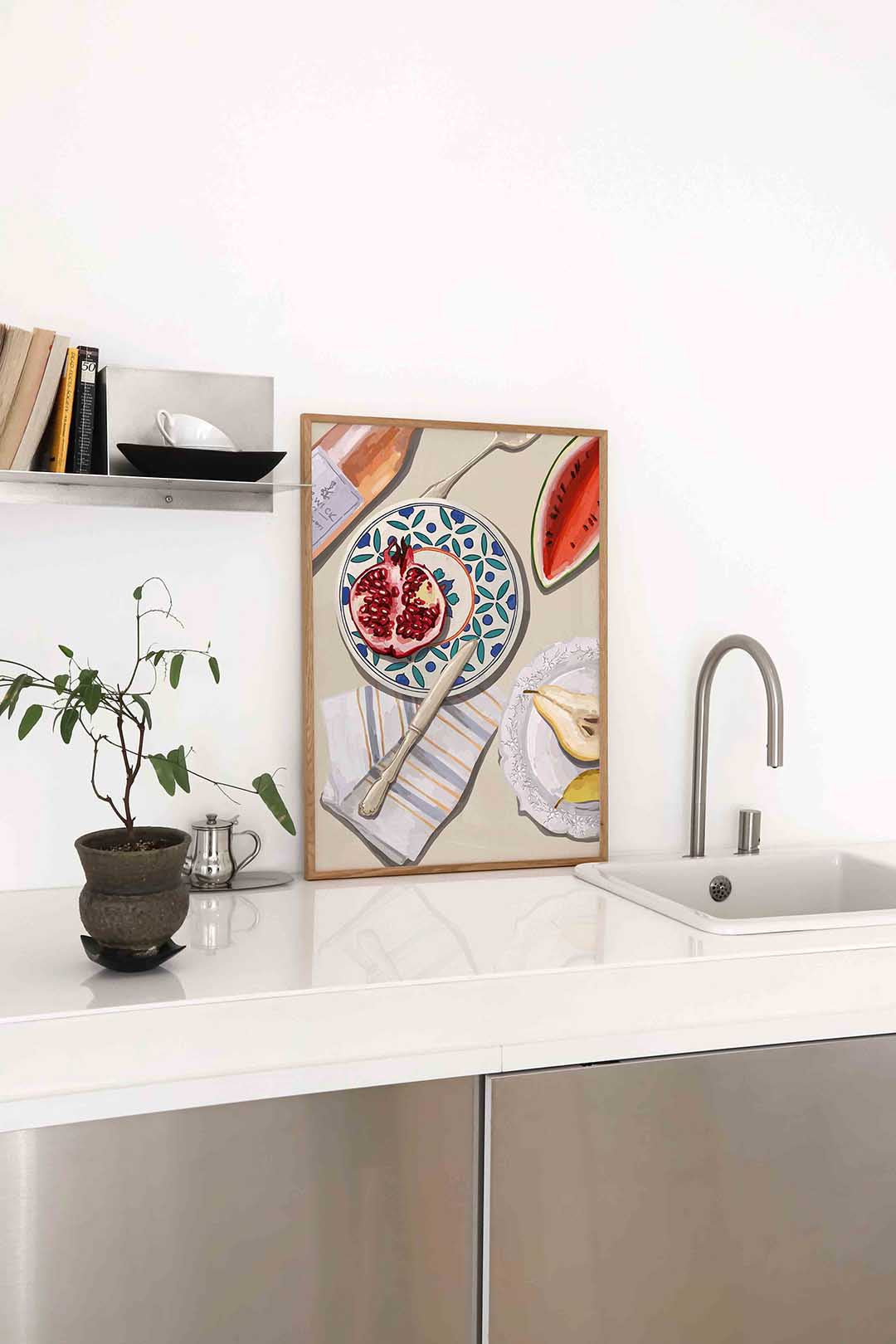 Fruit en servies Poster