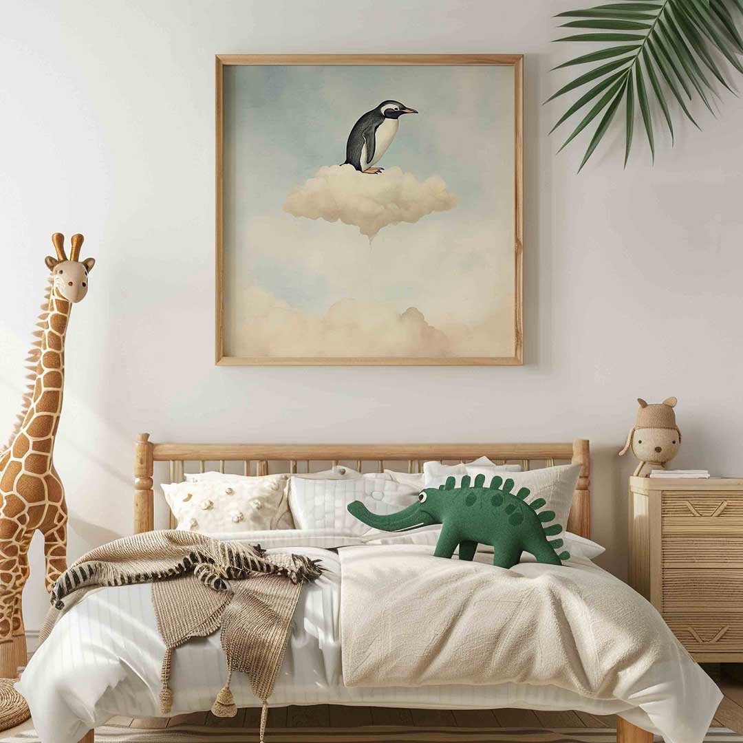 Pinguïn op wolk Poster