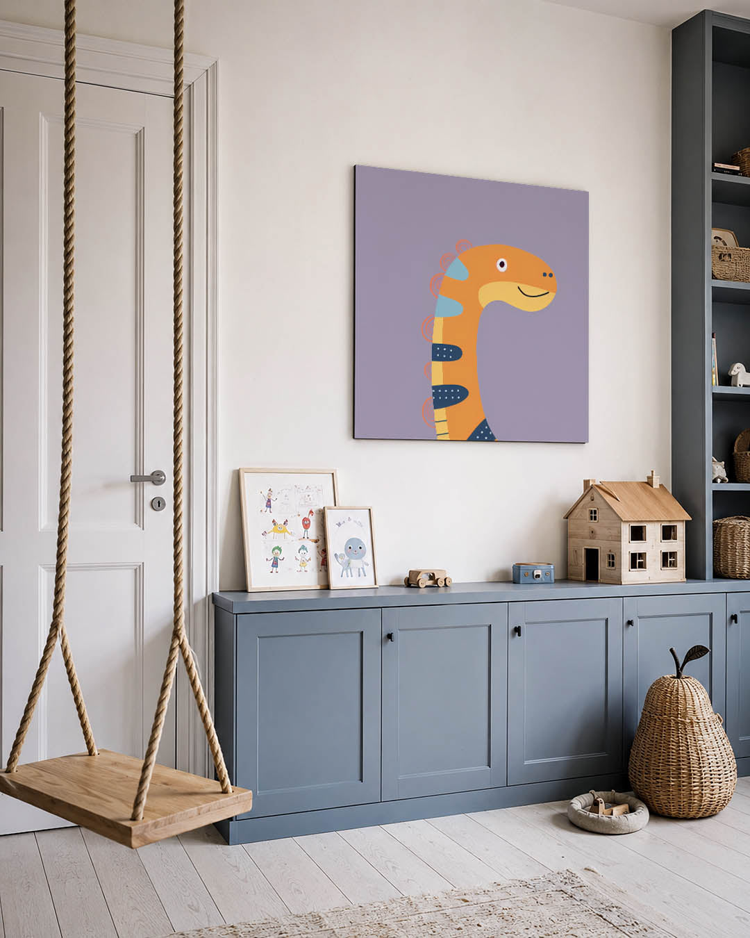 Speelse dinosaurus illustratie Kunstwerk