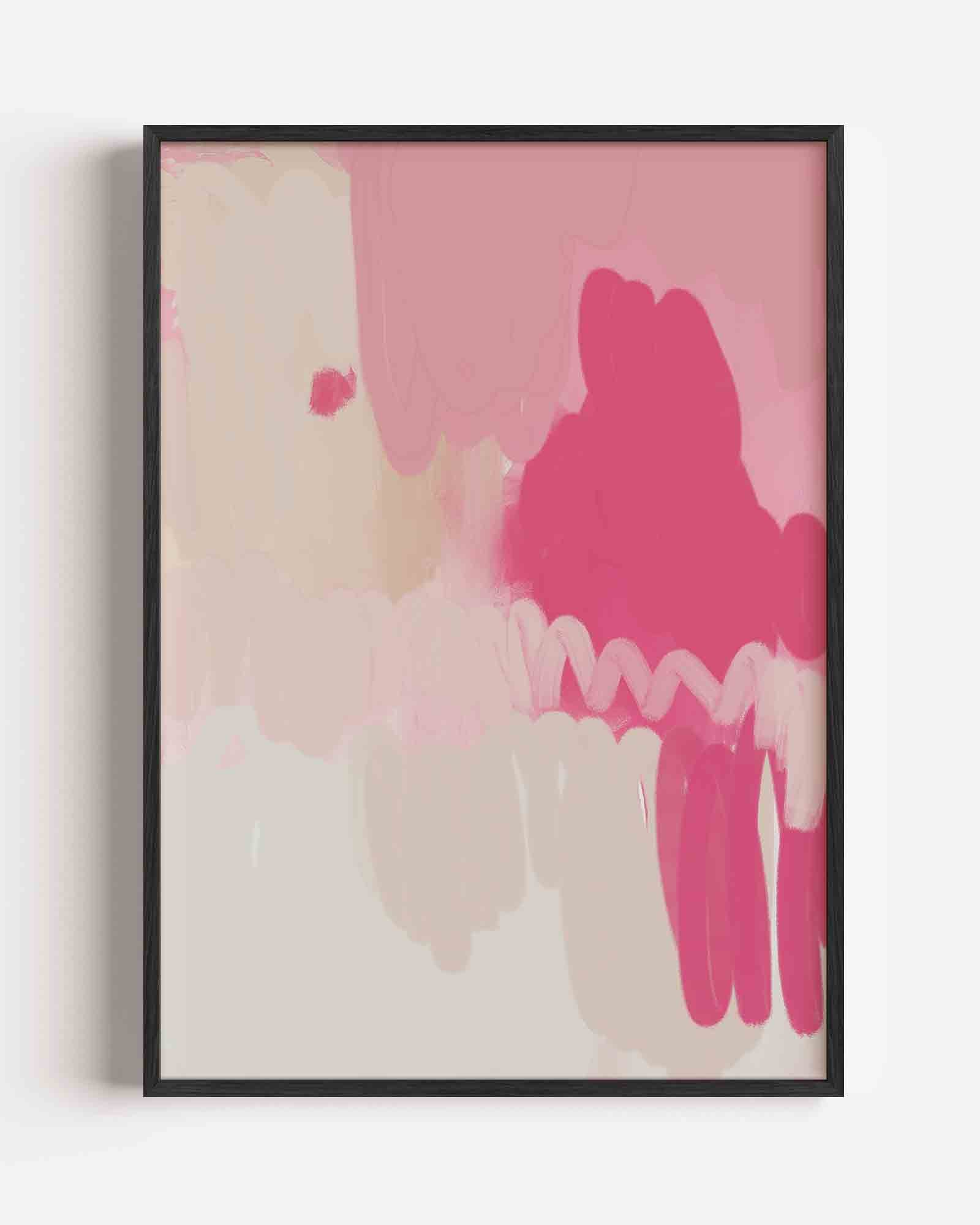 Roze abstracte vormen Poster