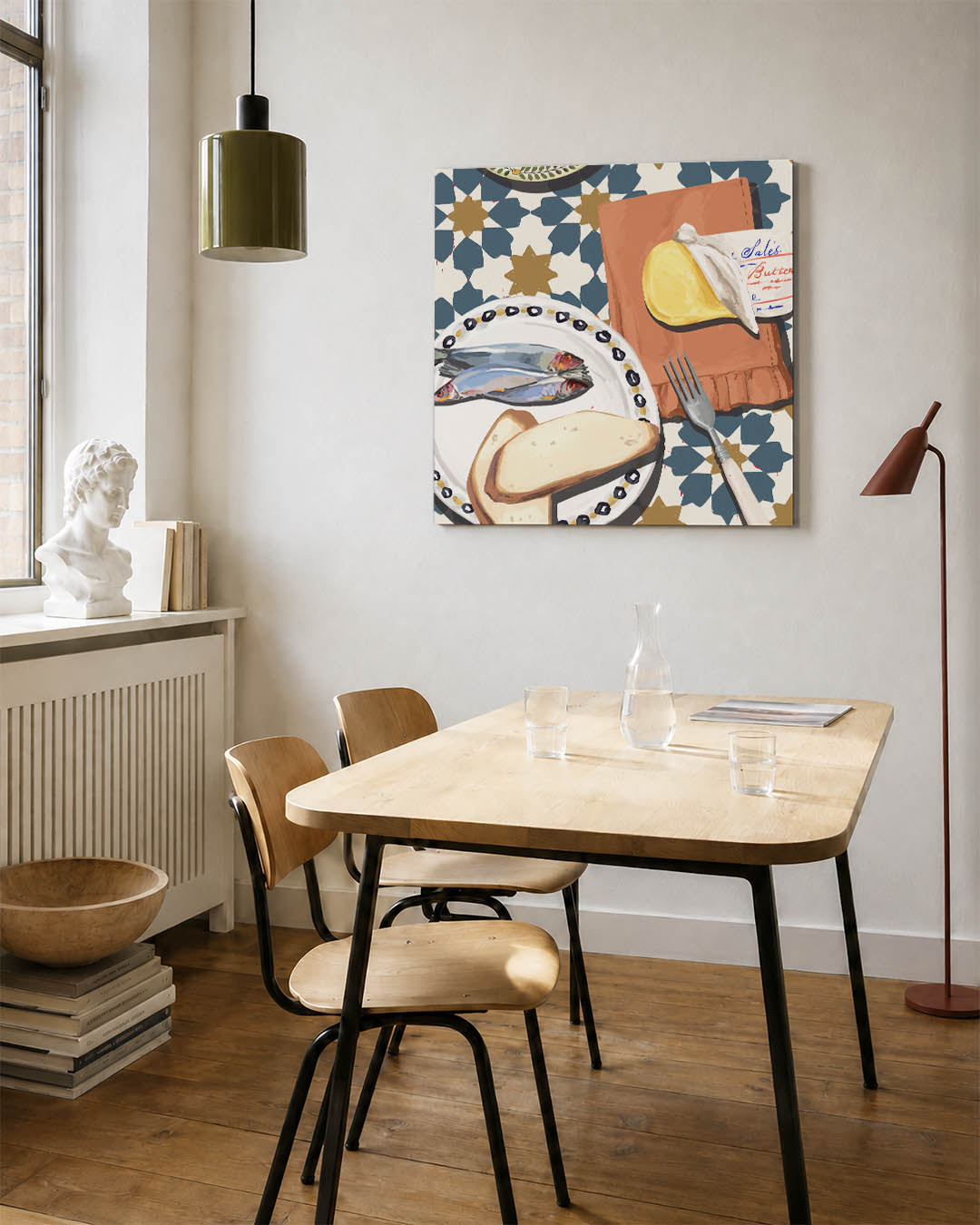 Geometrisch ontbijt tafereel Kunstwerk