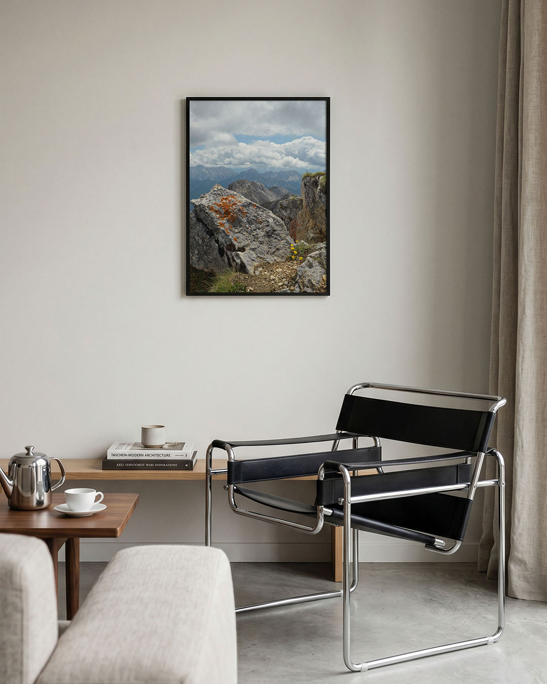 Berglandschap met rotsen Poster