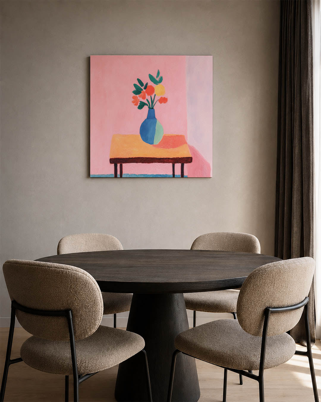 Kleurrijke bloemenvorm Kunstwerk