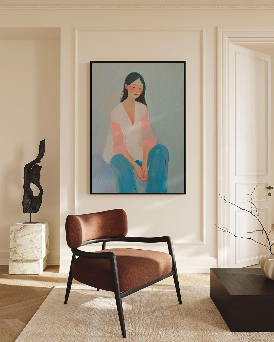 Dromerige vrouw Kunstwerk