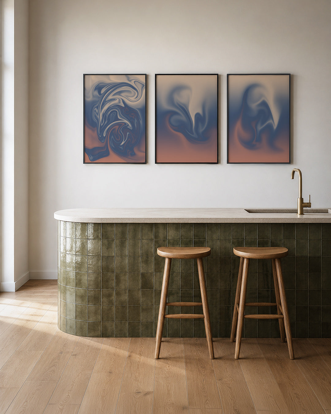 Vloeiende kleuren Posterset
