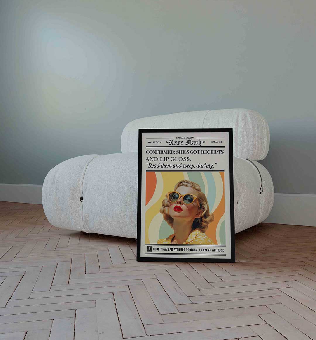 Vrouw met zonnebril Poster
