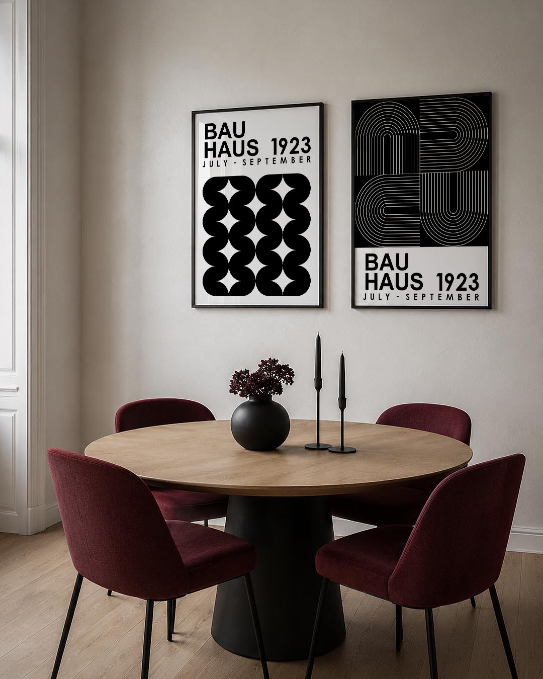 Zwart wit ritme Posterset