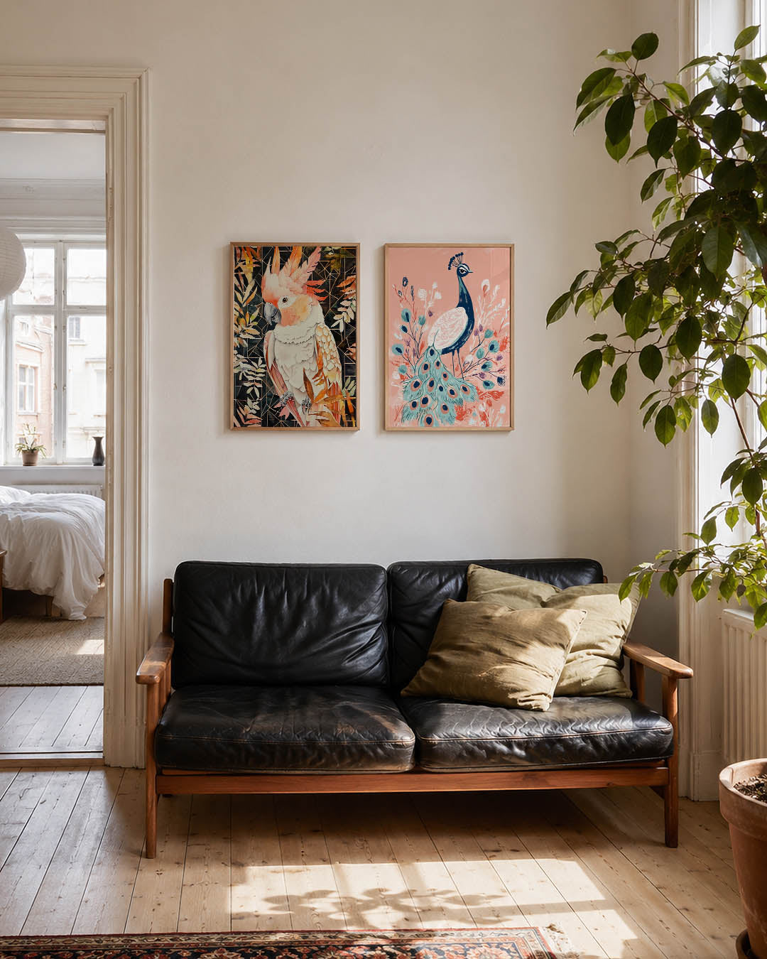 Vogels en lijnen Posterset