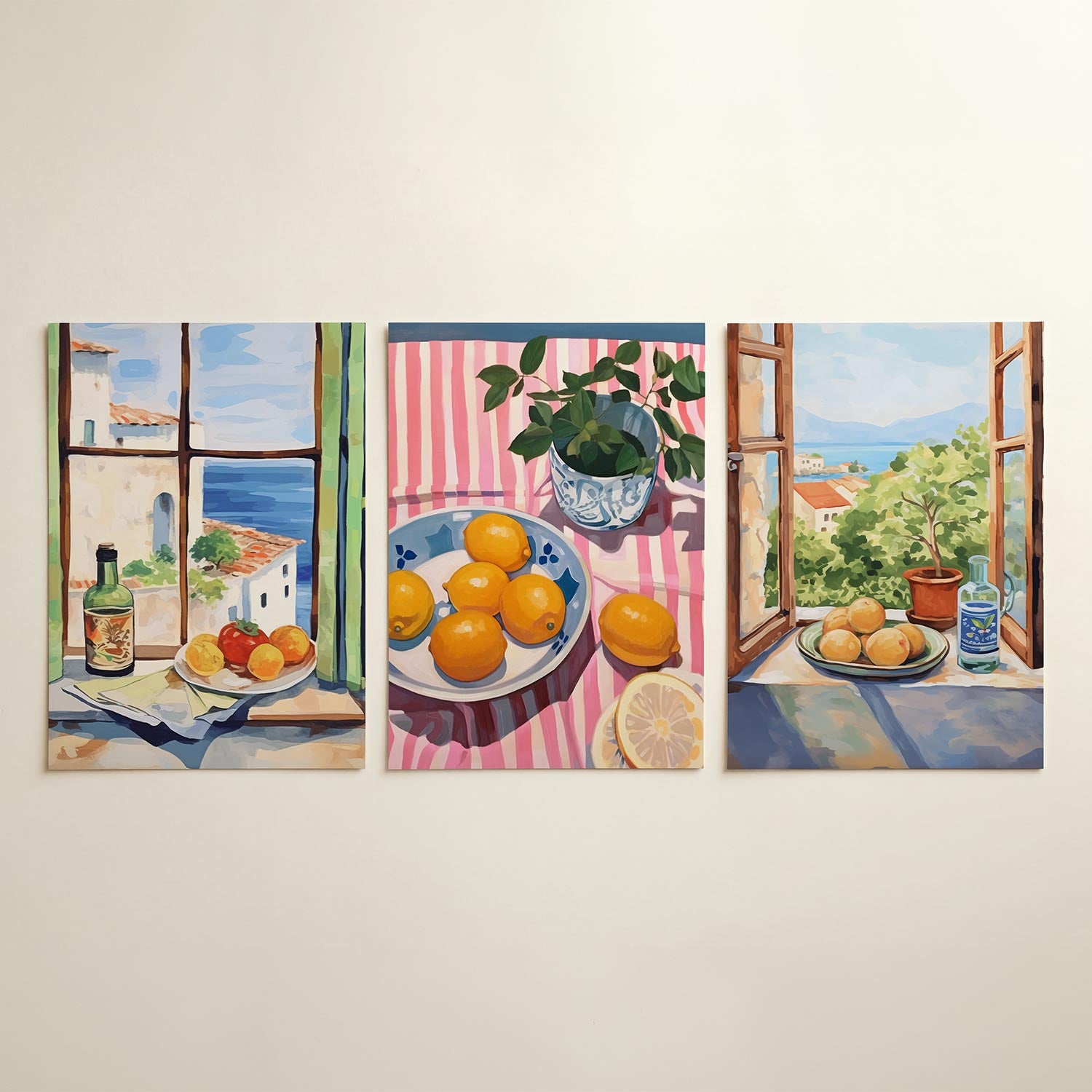 Vensterzicht en kleuren Posterset
