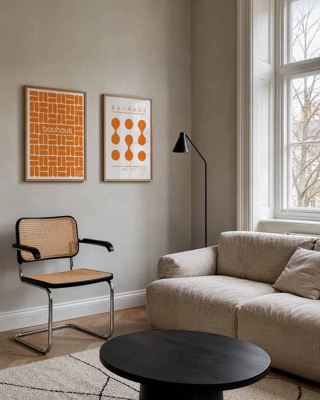 Oranje vormenspel Posterset