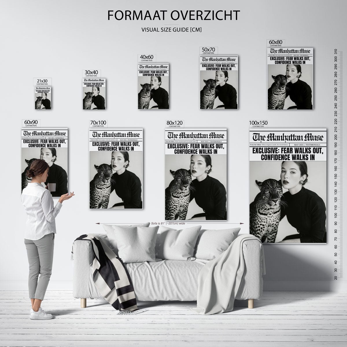 Vrouw en luipaard Poster