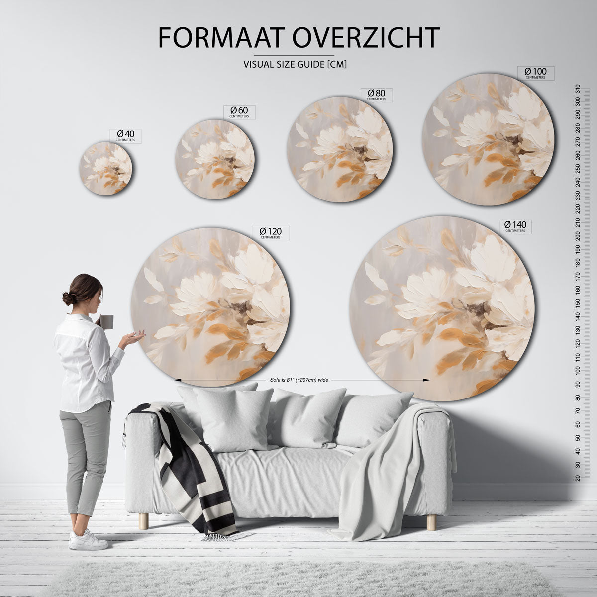 Bloemmotief Muurcirkel