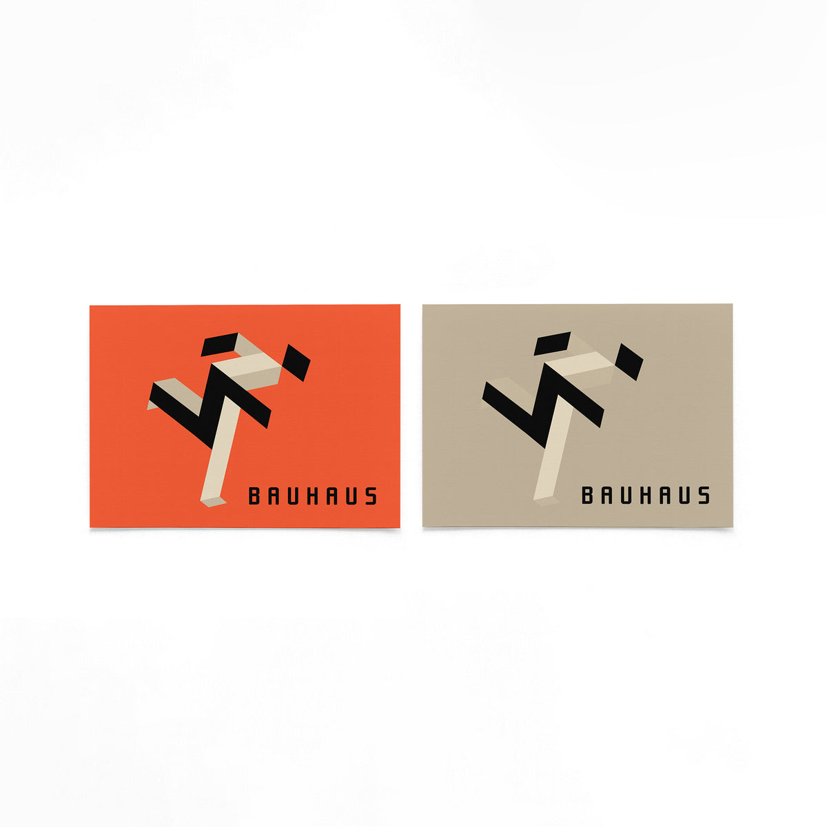 Twee landscape posters met zigzag en beige vlakken als vrijstaande productfoto