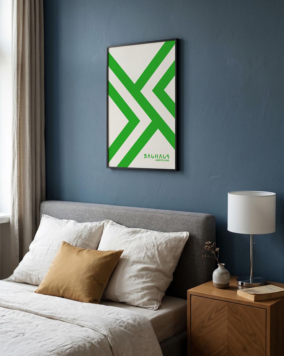 Groene lijnenstructuur Poster