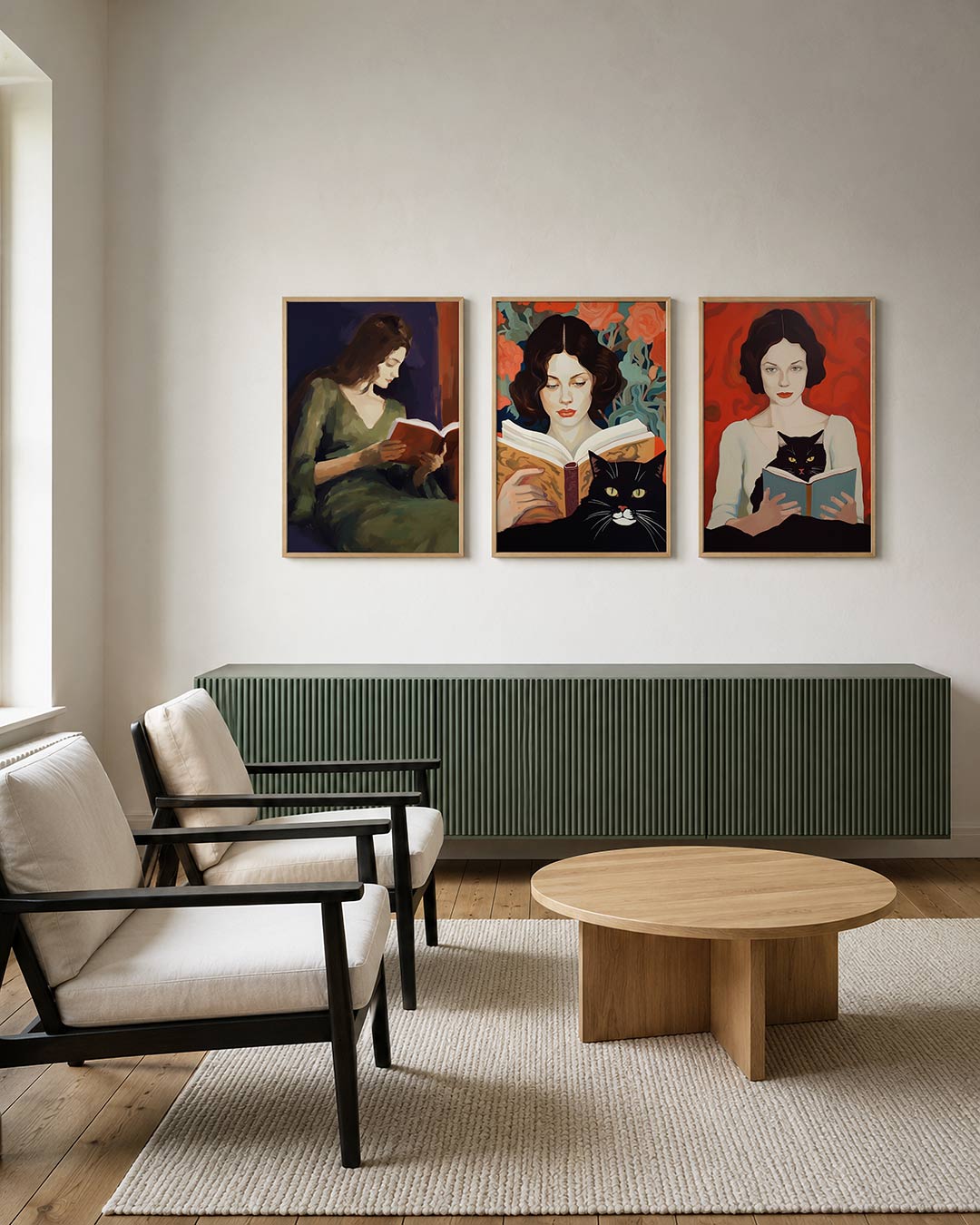 Lezende vrouw Posterset