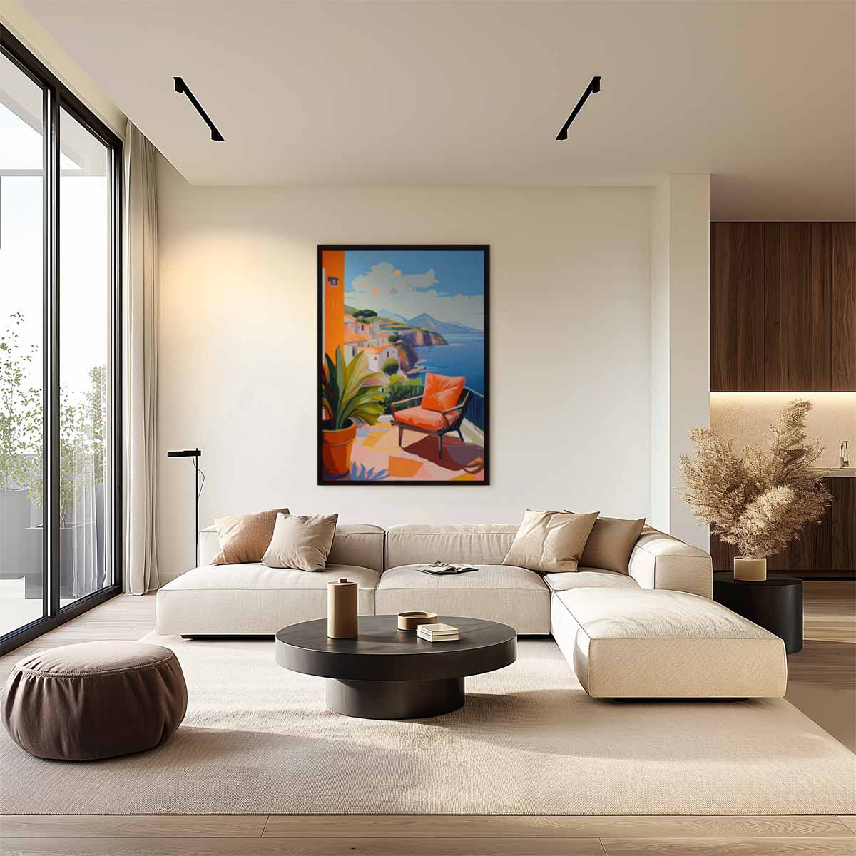 Zonnige Veranda aan Zee Kunstwerk-canvas-dibond-plexiglas-wanddecoratie-WallArtistic