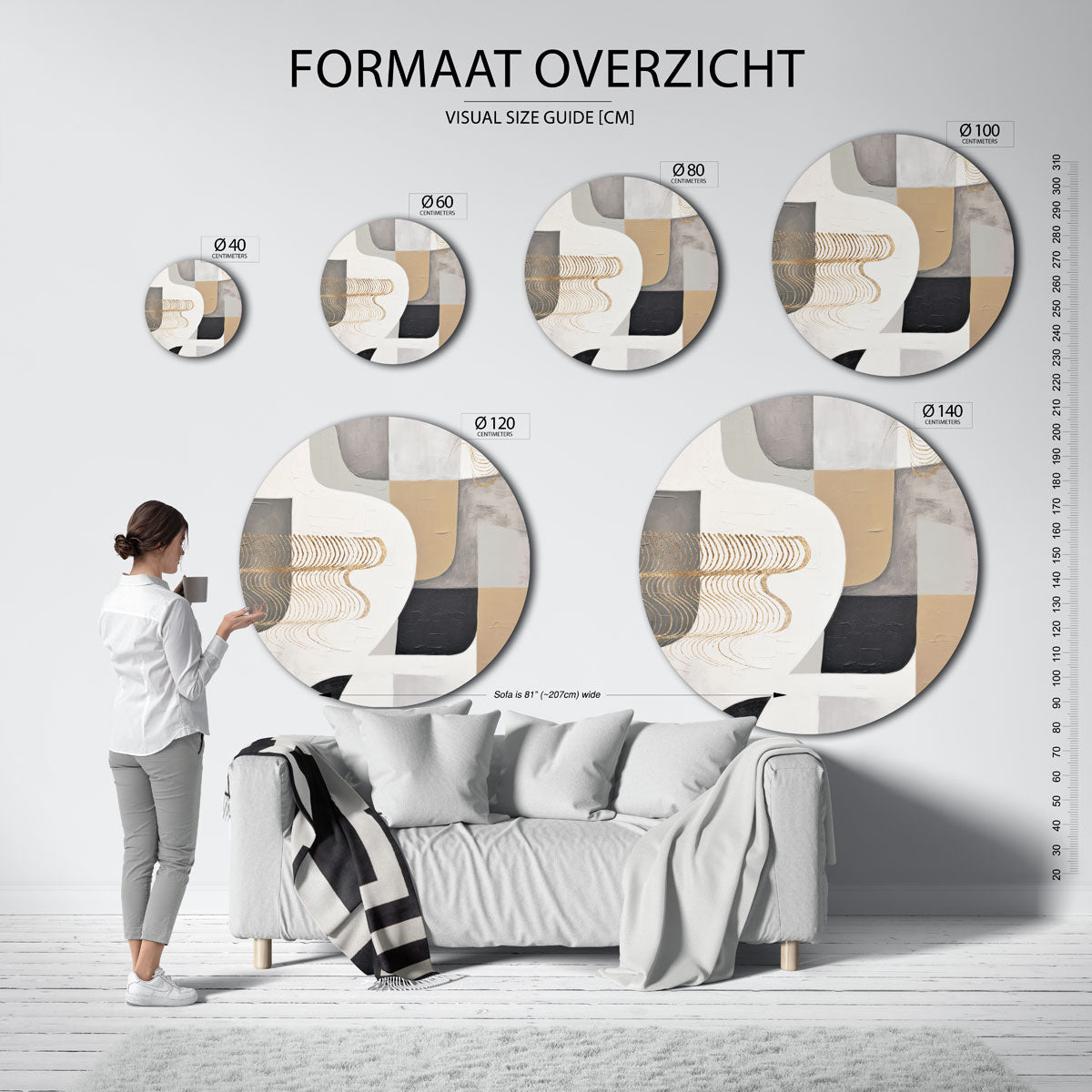 Abstracte vormen Muurcirkel