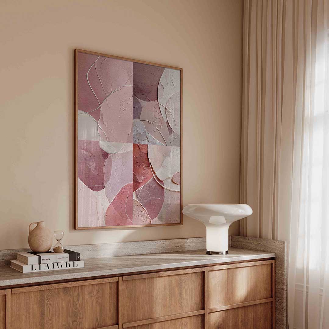 Abstracte roze vormen Poster