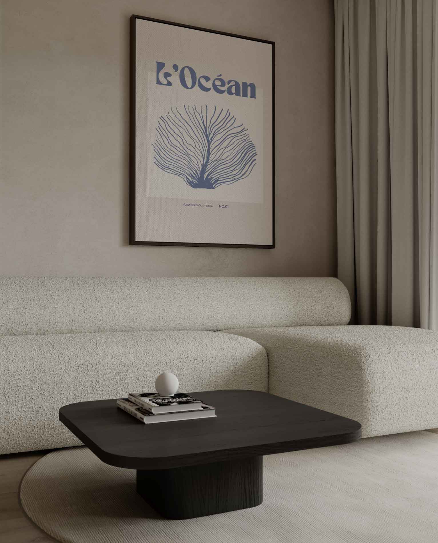 L'Océan: Bloemen uit de Zee Kunstwerk-canvas-dibond-plexiglas-wanddecoratie-WallArtistic