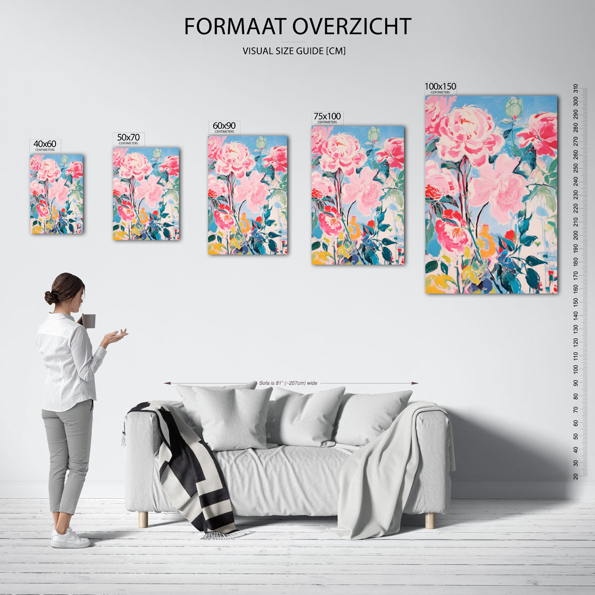 Bloemrijke kleurenexplosie Kunstwerk