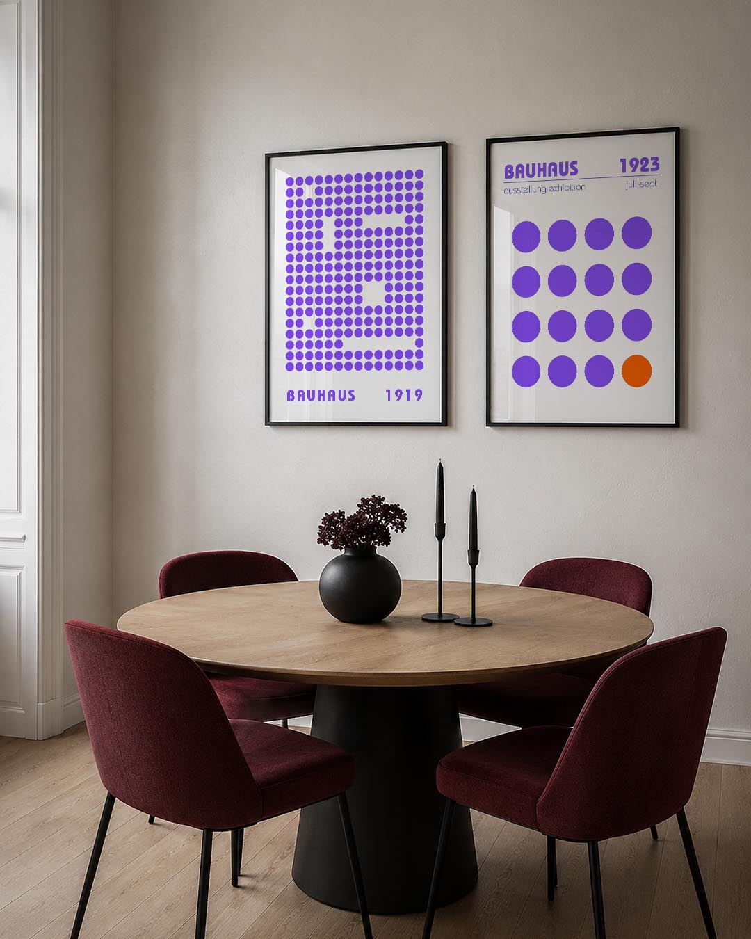 Paarse puntstructuur Posterset