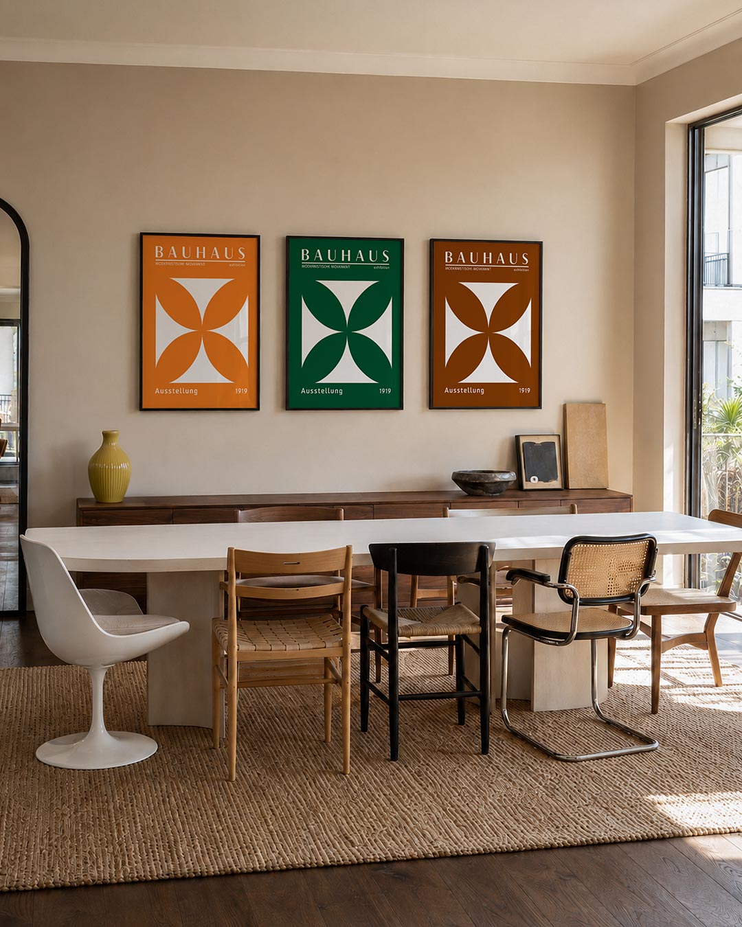 Oranje vormen Posterset