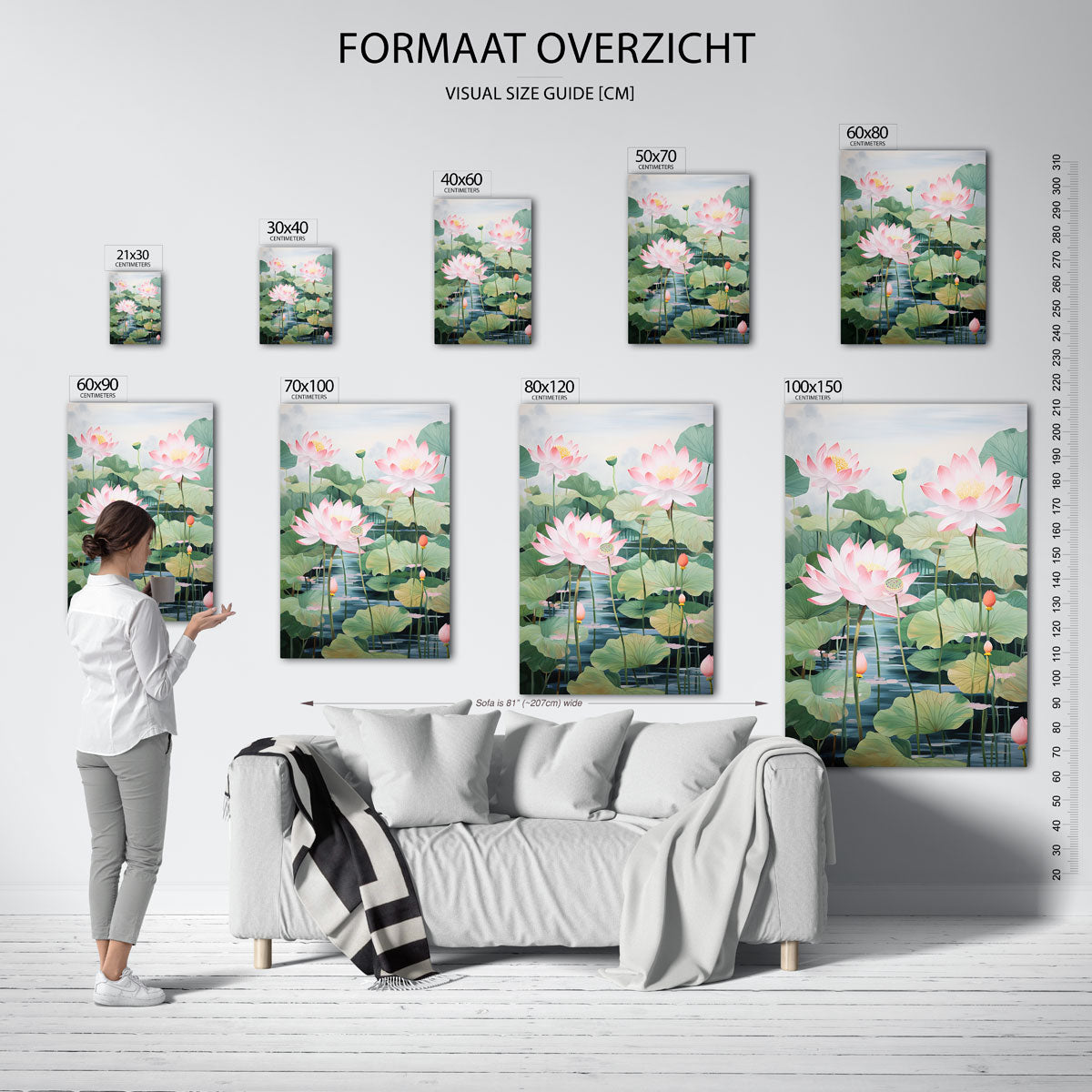 Lotusbloemen en bladeren Poster
