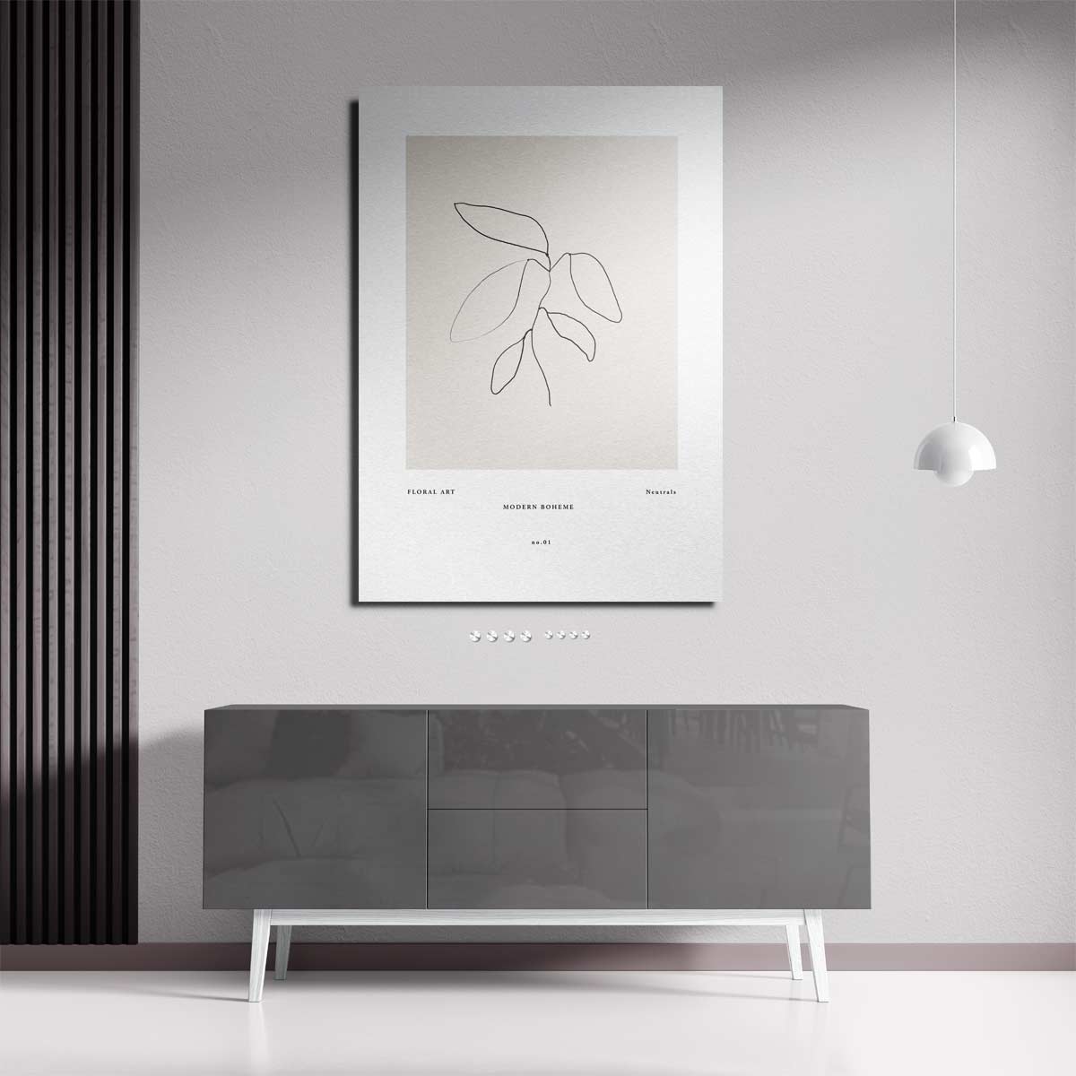Minimalistische Botanische Lijntekening Kunstwerk-canvas-dibond-plexiglas-wanddecoratie-WallArtistic