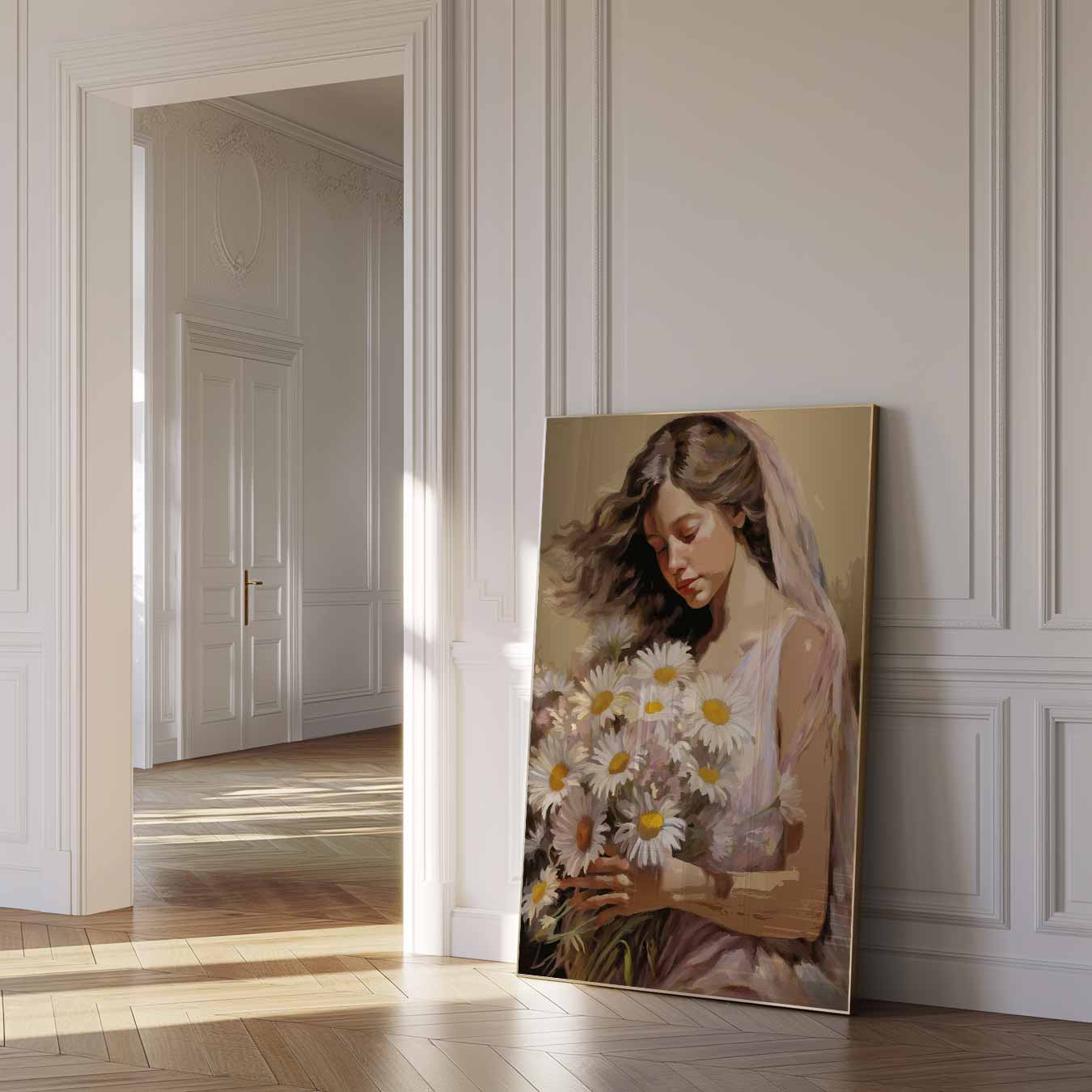 Vrouwelijke Zachte Bloemenpracht Poster-WallArtistic