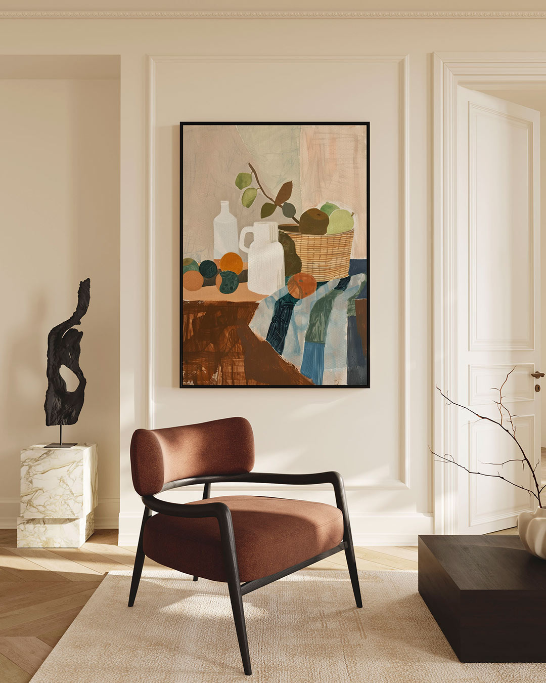 Fruit en vormen Kunstwerk