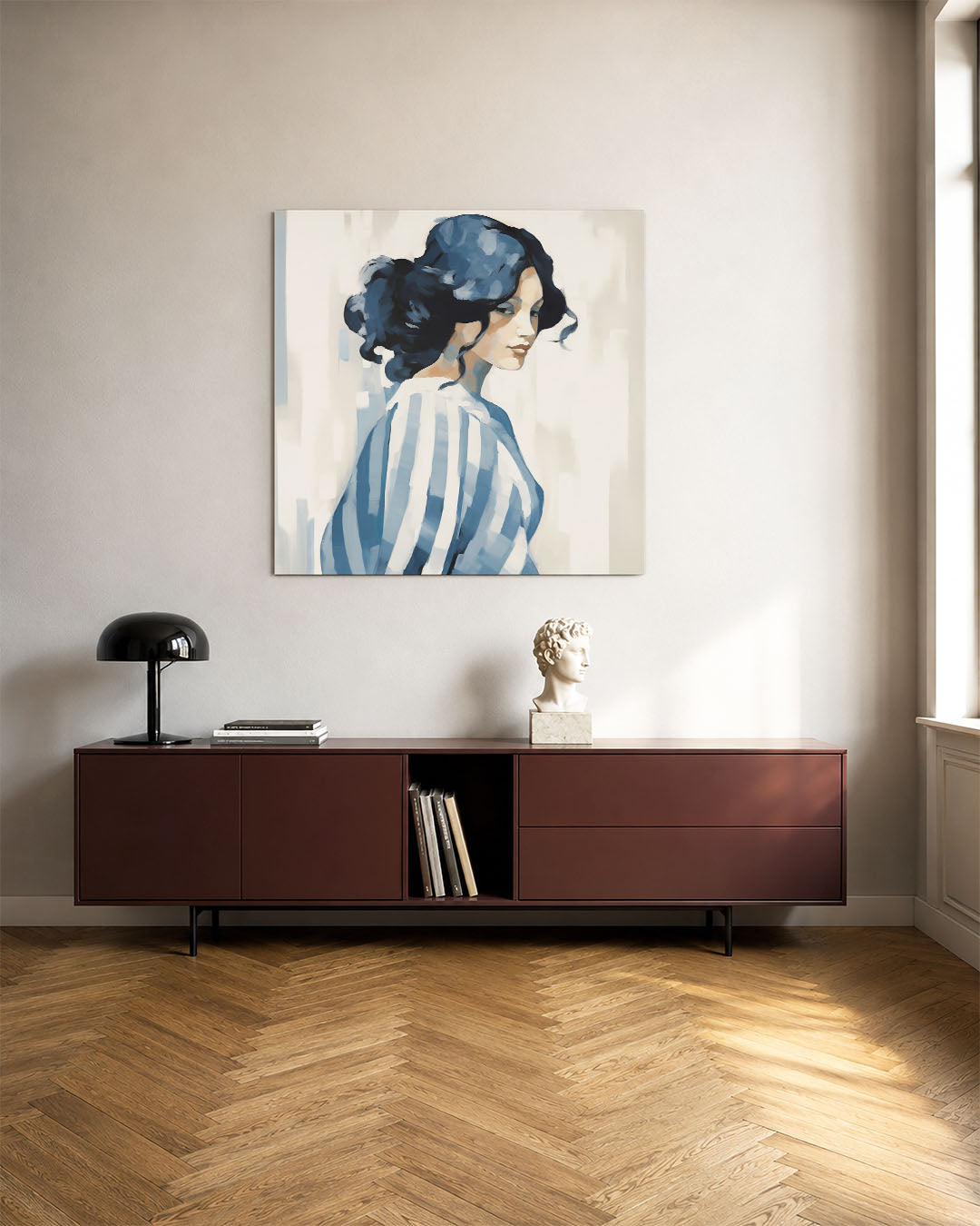 Gestreepte vrouw Kunstwerk