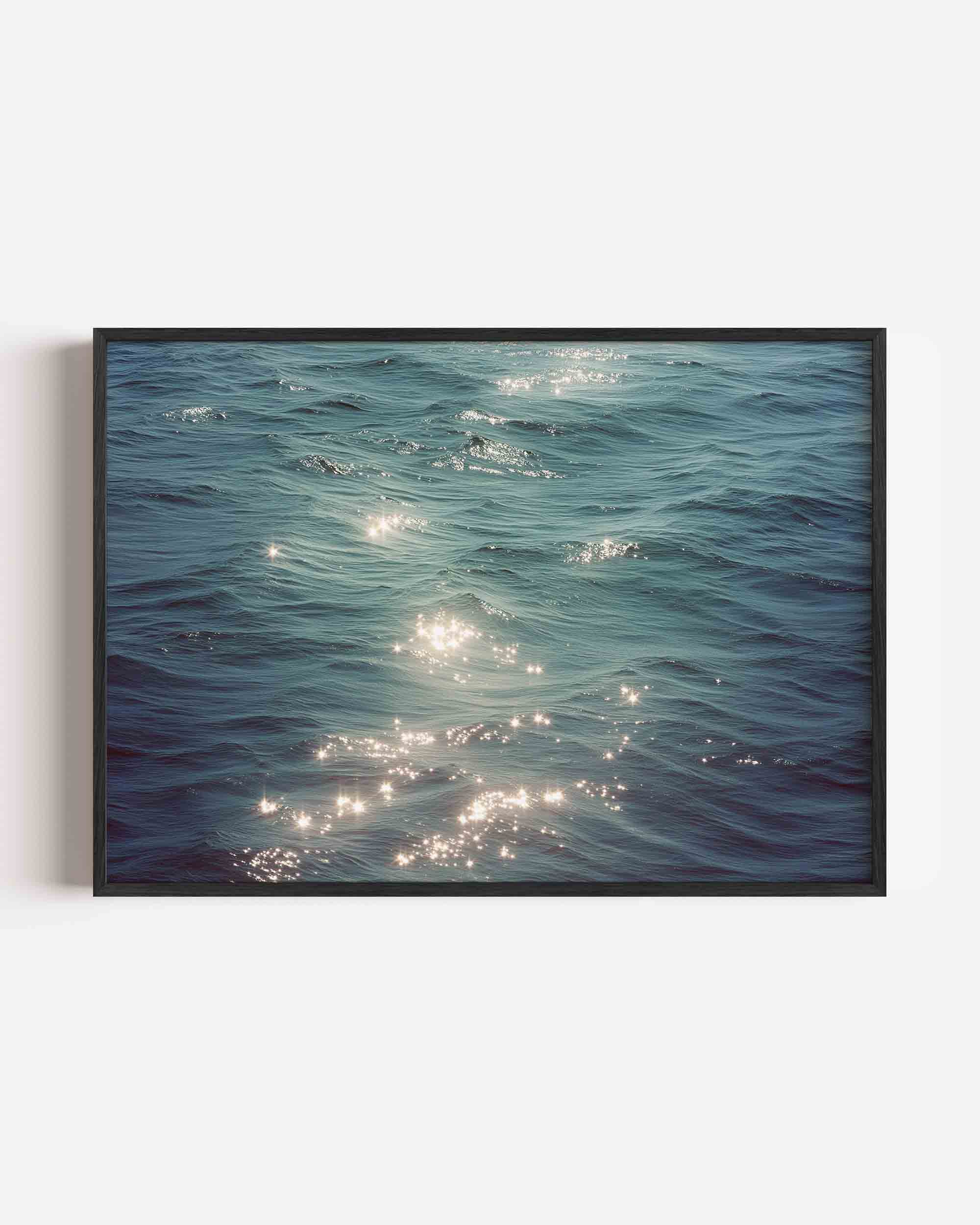 Golvend water met lichtreflecties Poster