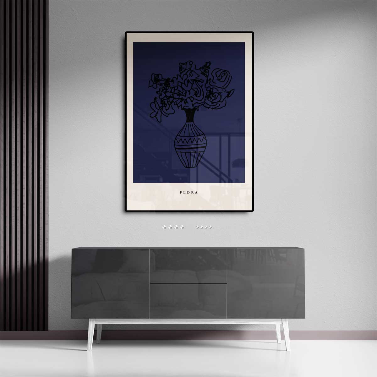 Abstracte Bloemenvaas Kunstposter