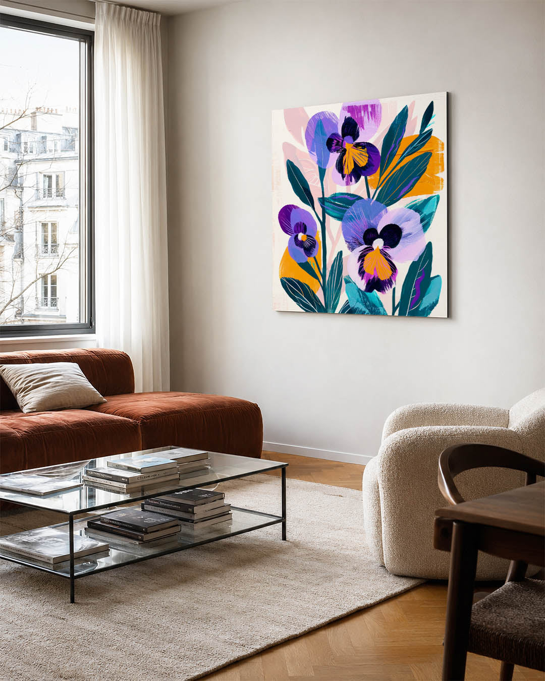Bloemrijke kleurenexplosie Kunstwerk