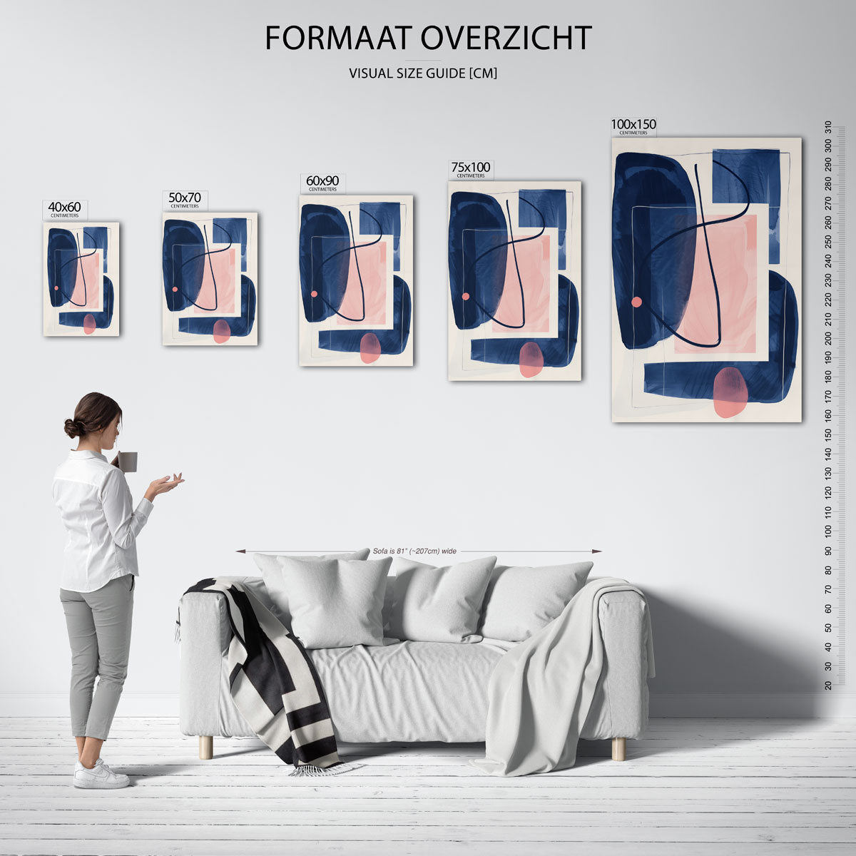 Geometrische vormen compositie Kunstwerk