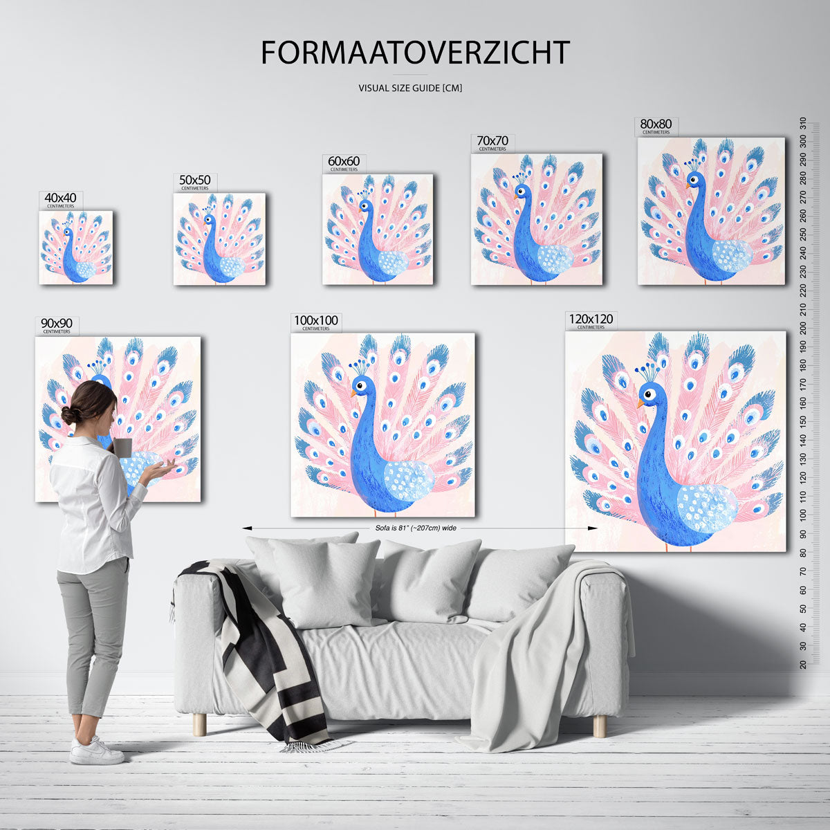 Blauwe pauw Poster
