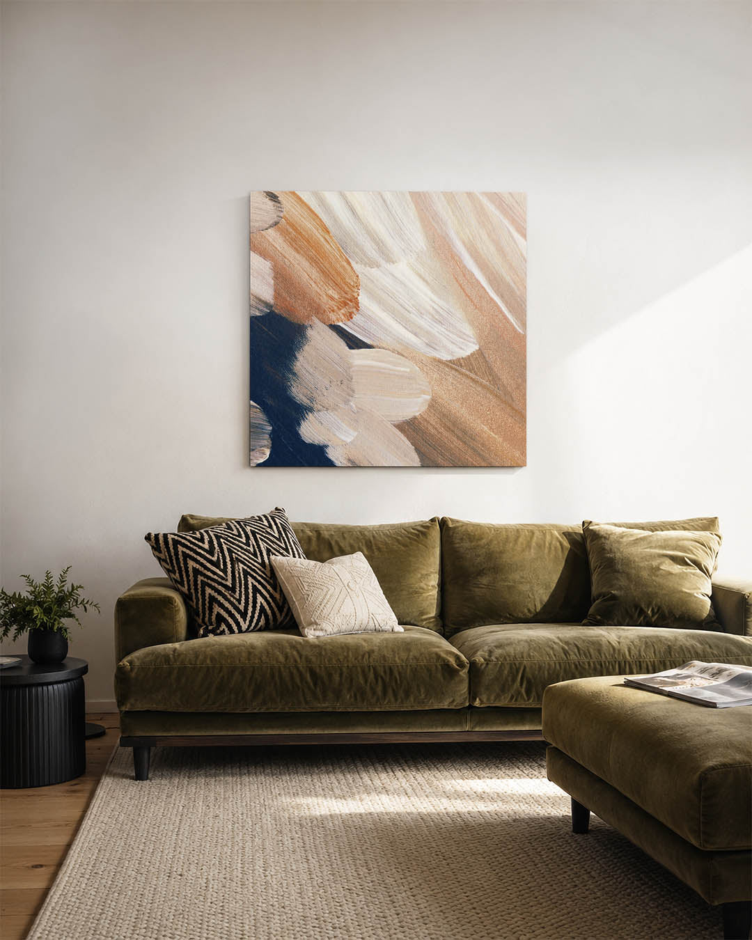 Organische borstelvegen Kunstwerk