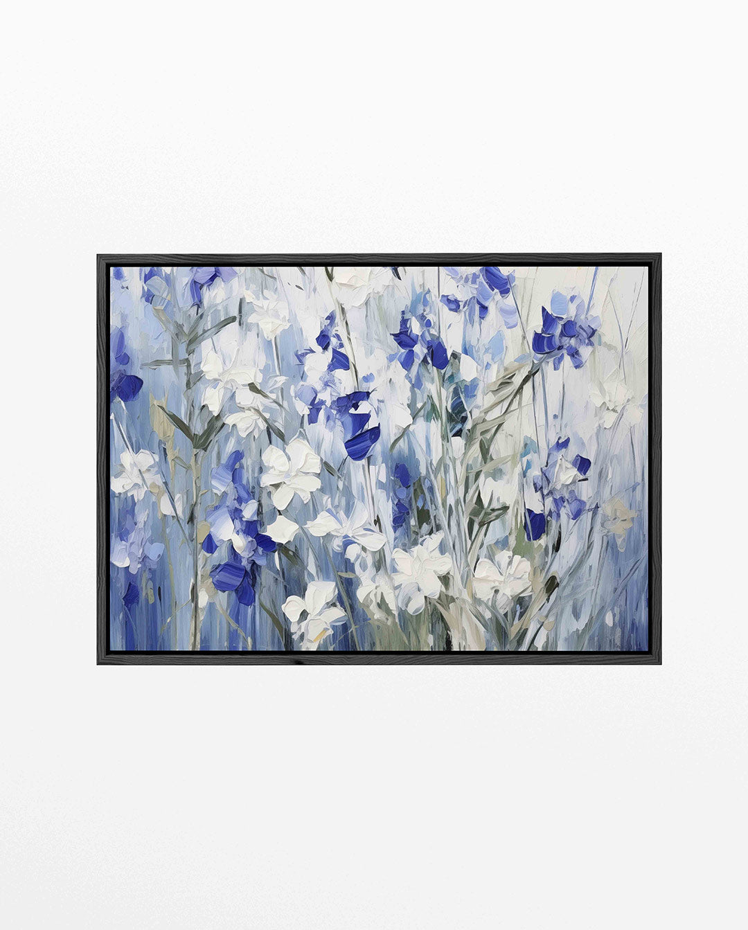 Bloemen in blauwtinten Kunstwerk
