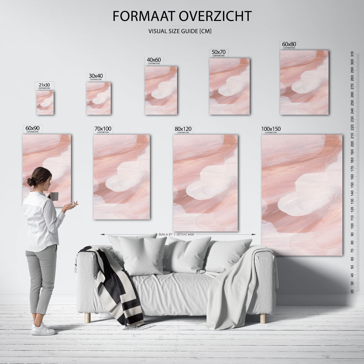 Abstracte penseelstreken Poster
