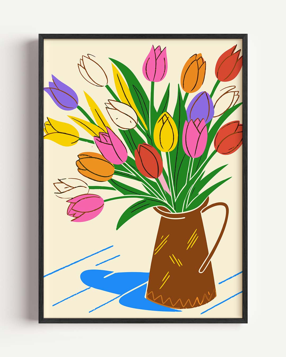 Vrolijke Tulpenposter-WallArtistic
