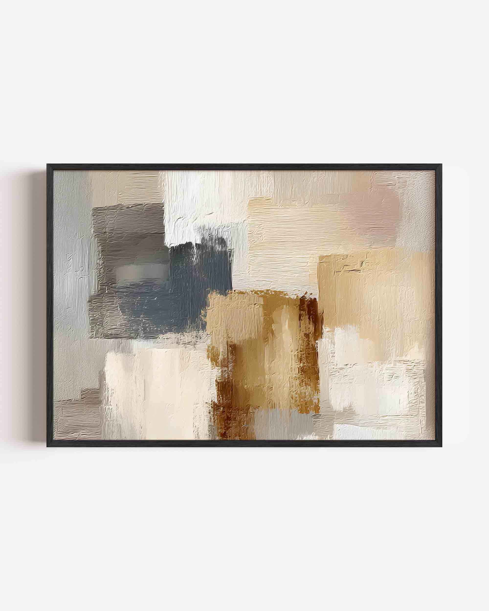 Abstracte beige en grijze vlakken Poster