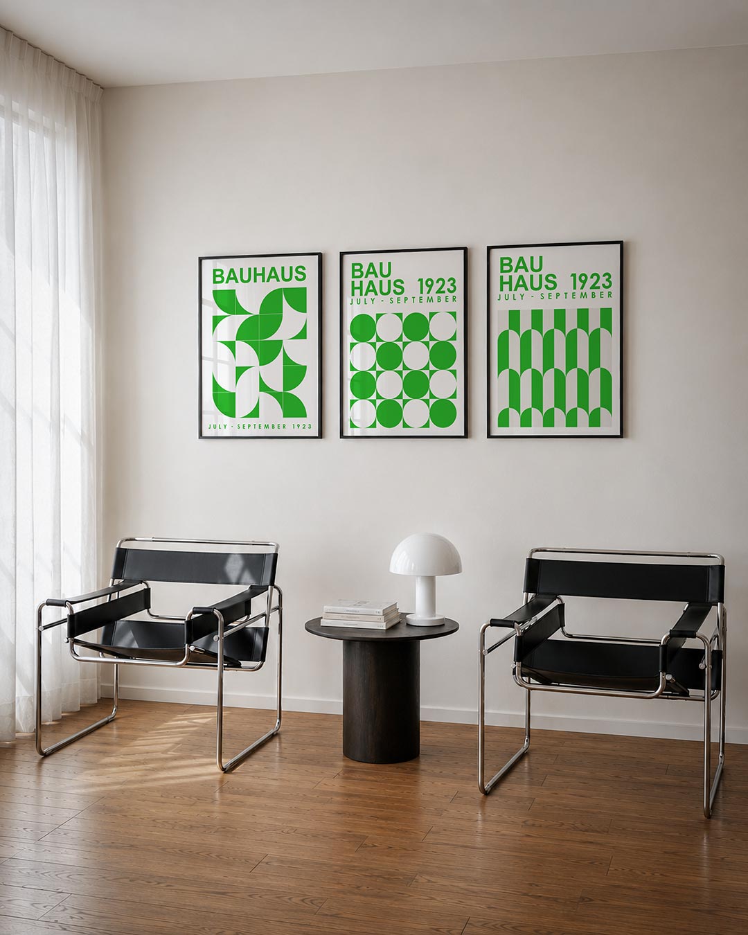 Groene vormenritme Posterset